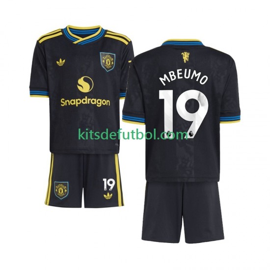 Equipación completa Niño Manchester United Bryan Mbeumo 19 Camiseta alternativa 2025-2026 Manga Corta
