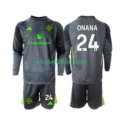 Equipación completa Niño Manchester United Portero Andre Onana 24 Camiseta de visitante 2025-2026 Manga Larga