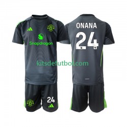 Equipación completa Niño Manchester United Portero Andre Onana 24 Camiseta de visitante 2025-2026 Manga Corta
