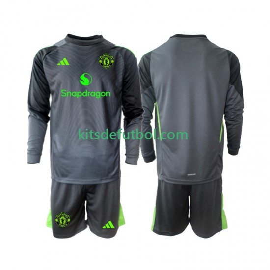 Equipación completa Niño Manchester United Portero Camiseta de visitante 2025-2026 Manga Larga