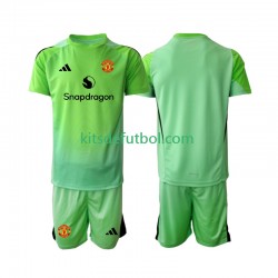Equipación completa Niño Manchester United Portero Camiseta Cuarta 2025-2026 Manga Corta