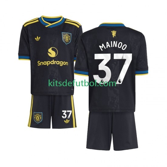 Equipación completa Niño Manchester United Kobbie Mainoo 37 Camiseta alternativa 2025-2026 Manga Corta