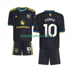Equipación completa Niño Manchester United Matheus Cunha 10 Camiseta alternativa 2025-2026 Manga Corta