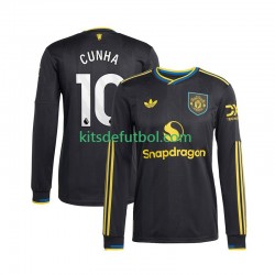 Manchester United Matheus Cunha 10 Hombre Camiseta alternativa 2025-2026 Manga Larga