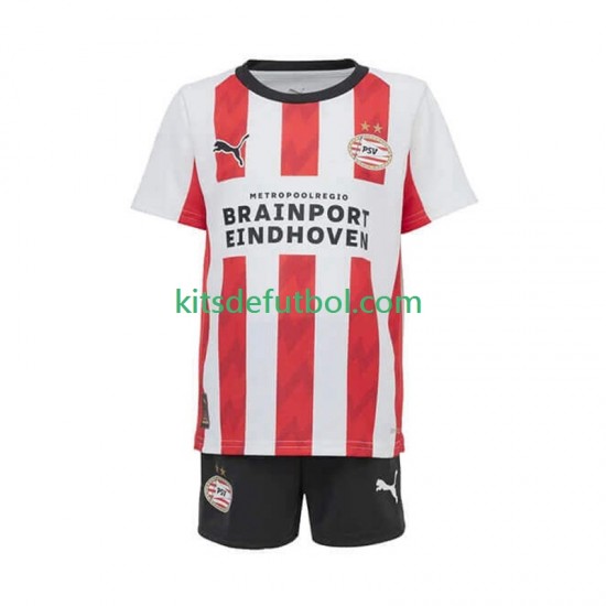 Equipación completa Niño PSV Eindhoven Camiseta de local 2025-2026 Manga Corta