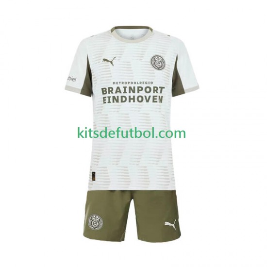 Equipación completa Niño PSV Eindhoven Camiseta alternativa 2025-2026 Manga Corta