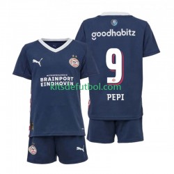 Equipación completa Niño PSV Eindhoven Ricardo Pepi 9 Camiseta de visitante 2025-2026 Manga Corta