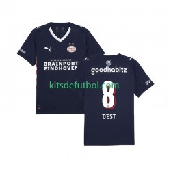 PSV Eindhoven Sergino Dest 8 Hombre Camiseta de visitante 2025-2026 Manga Corta