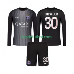Equipación completa Niño Paris Saint-Germain Portero Lucas Chevalier 30 Camiseta de local 2025-2026 Manga Larga