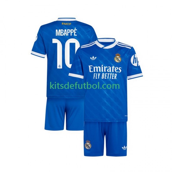 Equipación completa Niño Real Madrid Kylian Mbappe 10 Camiseta alternativa 2025-2026 Manga Corta