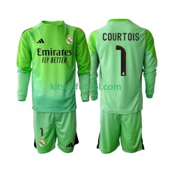 Equipación completa Niño Real Madrid Thibaut Courtois 1 Camiseta de visitante 2025-2026 Manga Larga