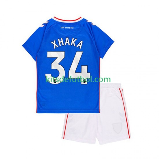 Equipación completa Niño Sunderland Granit Xhaka 34 Camiseta de visitante 2025-2026 Manga Corta