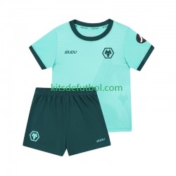 Equipación completa Niño Wolverhampton Wanderers Camiseta de visitante 2025-2026 Manga Corta