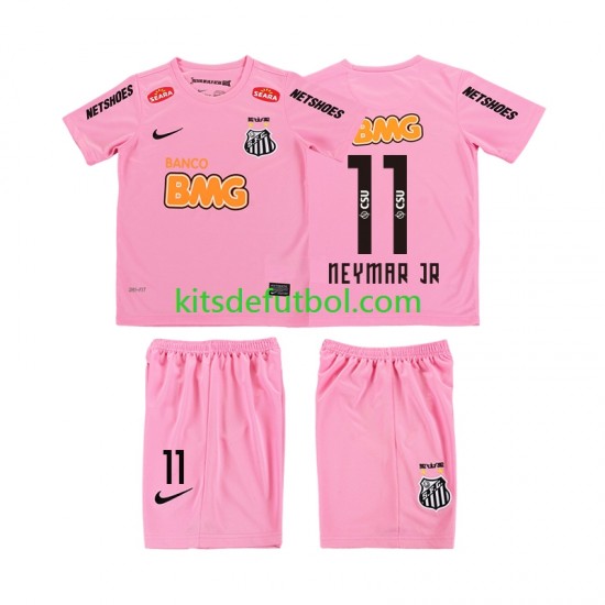Equipación completa Niño Santos Neymar JR 11 Retro 2012 2013 Camiseta Cuarta Manga Corta