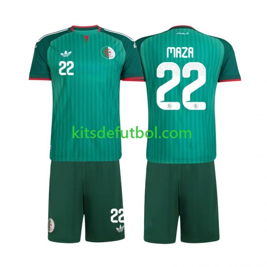 Equipación completa Niño Argelia Ibrahim Maza 22 2026 Camiseta de visitante Manga Corta