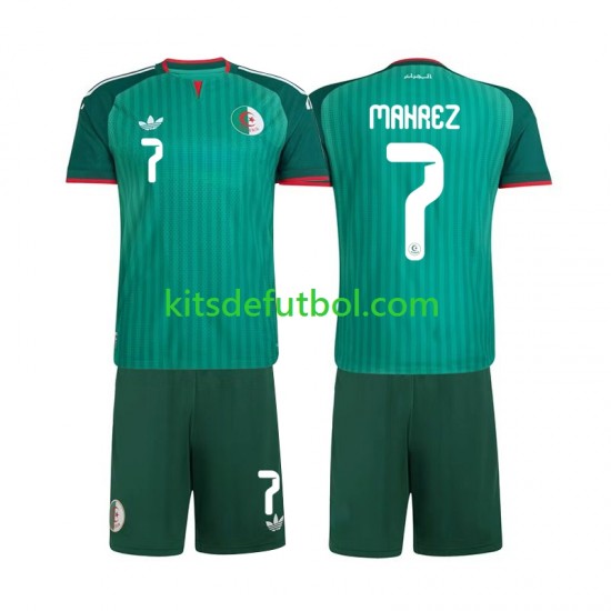 Equipación completa Niño Argelia Riyad Mahrez 7 2026 Camiseta de visitante Manga Corta