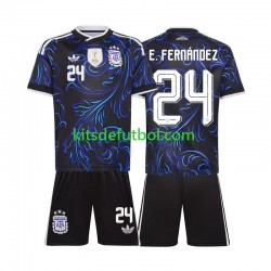 Equipación completa Niño World Cup 2026 Argentina Enzo Fernandez 24 Camiseta de visitante Manga Corta