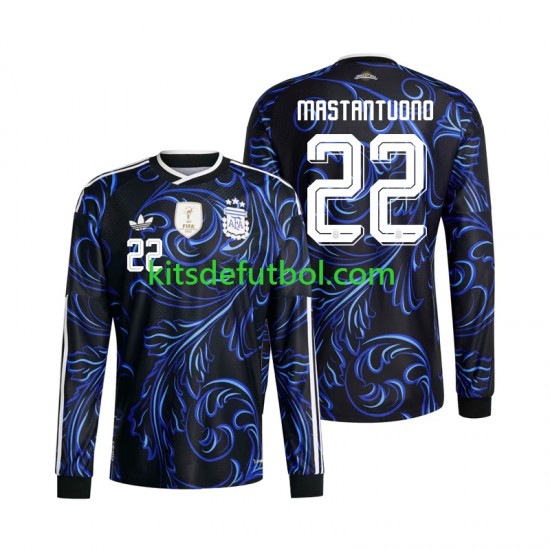 World Cup 2026 Argentina Franco Mastantuono 22 Hombre Camiseta de visitante Manga Larga