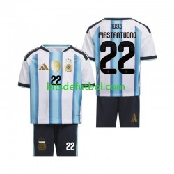 Equipación completa Niño World Cup 2026 Argentina Franco Mastantuono 22 Camiseta de local Manga Corta