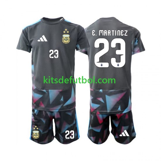 Equipación completa Niño World Cup 2026 Argentina Portero Emiliano Martinez 23 Camiseta de local Manga Corta