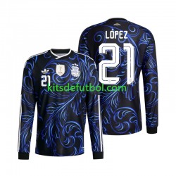 World Cup 2026 Argentina Jose Manuel Lopez 21 Hombre Camiseta de visitante Manga Larga