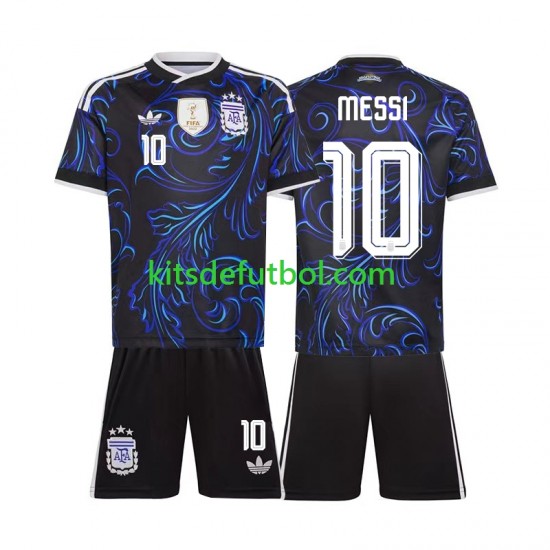 Equipación completa Niño World Cup 2026 Argentina Lionel Messi 10 Camiseta de visitante Manga Corta