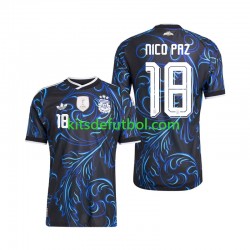 World Cup 2026 Argentina Nico Paz 18 Hombre Camiseta de visitante Manga Corta
