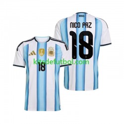 World Cup 2026 Argentina Nico Paz 18 Hombre Camiseta de local Manga Corta