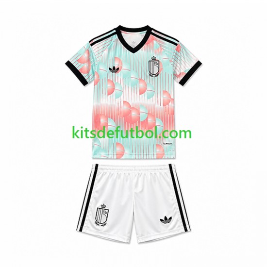 Equipación completa Niño World Cup 2026 Bélgica Camiseta de visitante Manga Corta