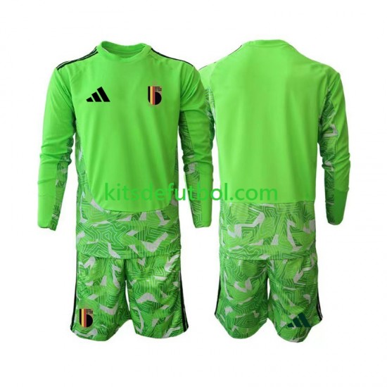 Equipación completa Niño World Cup 2026 Bélgica Portero Camiseta alternativa Manga Larga