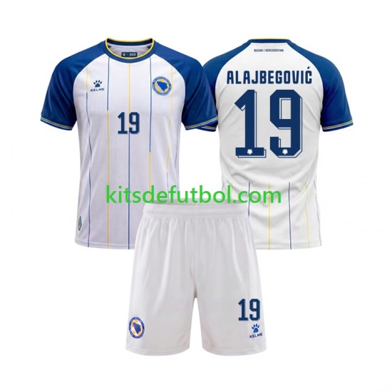 Equipación completa Niño World Cup 2026 Bosnia y Herzegovina Kerim Alajbegovic 19 Camiseta de visitante Manga Corta
