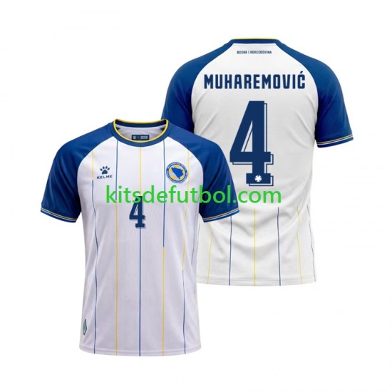 World Cup 2026 Bosnia y Herzegovina Tarik Muharemovic 4 Hombre Camiseta de visitante Manga Corta