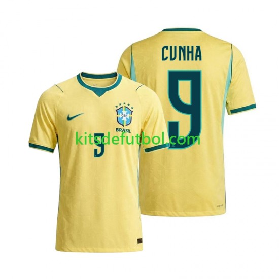 World Cup 2026 Brasil Matheus Cunha 9 Hombre Camiseta de local Manga Corta