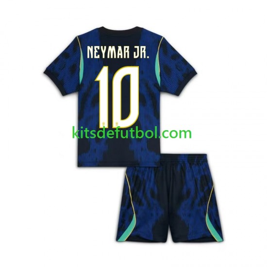 Equipación completa Niño World Cup 2026 Brasil Neymar JR 10 Camiseta de visitante Manga Corta