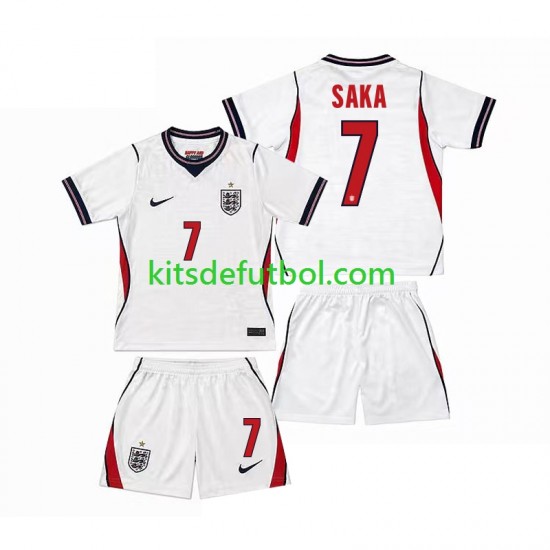 Equipación completa Niño World Cup 2026 Inglaterra Bukayo Saka 7 Camiseta de local Manga Corta