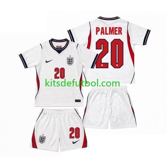 Equipación completa Niño World Cup 2026 Inglaterra Cole Palmer 20 Camiseta de local Manga Corta