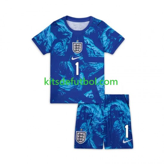 Equipación completa Niño World Cup 2026 Inglaterra Portero Jordan Pickford 1 Camiseta alternativa Manga Corta
