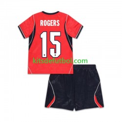 Equipación completa Niño World Cup 2026 Inglaterra Morgan Rogers 15 Camiseta de visitante Manga Corta