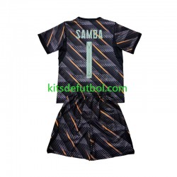 Equipación completa Niño World Cup 2026 Francia Portero Brice Samba 1 Camiseta de local Manga Corta