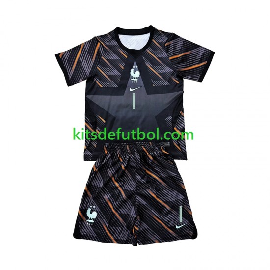 Equipación completa Niño World Cup 2026 Francia Portero Brice Samba 1 Camiseta de local Manga Corta