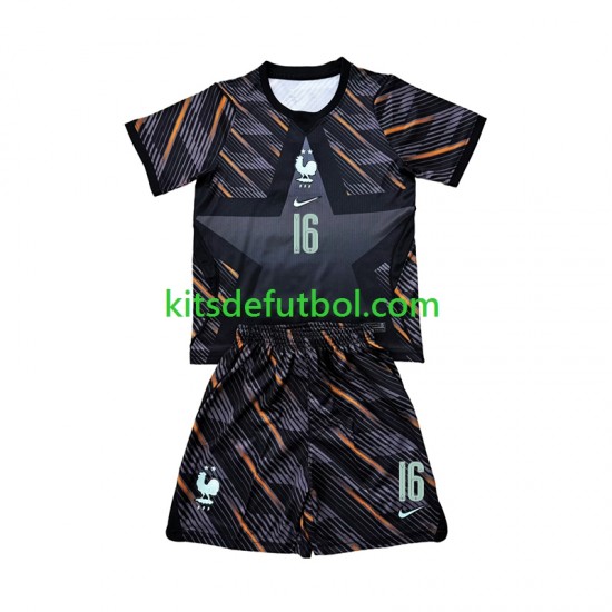 Equipación completa Niño World Cup 2026 Francia Portero Mike Maignan 16 Camiseta de local Manga Corta