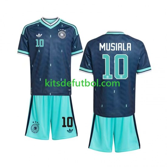 Equipación completa Niño World Cup 2026 Alemania Jamal Musiala 10 Camiseta de visitante Manga Corta