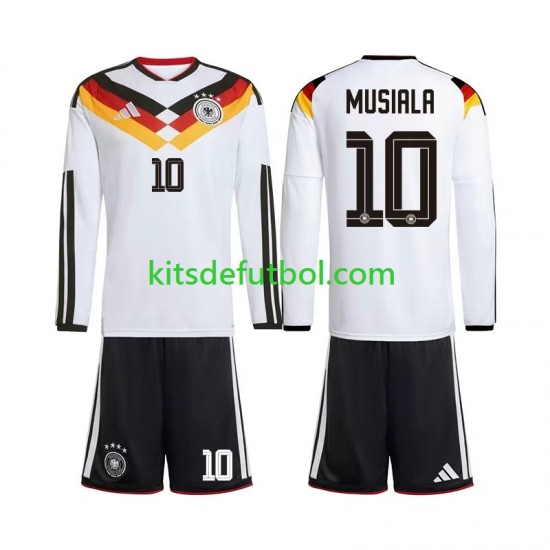 Equipación completa Niño World Cup 2026 Alemania Jamal Musiala 10 Camiseta de local Manga Larga