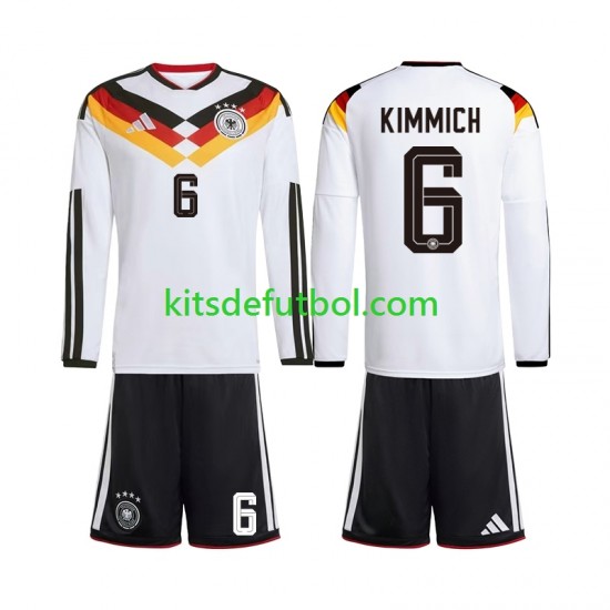 Equipación completa Niño World Cup 2026 Alemania Joshua Kimmich 6 Camiseta de local Manga Larga