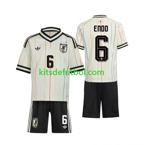 Equipación completa Niño World Cup 2026 Japón Wataru Endo 6 Camiseta de visitante Manga Corta