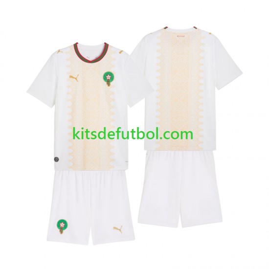 Equipación completa Niño Marruecos 2026 Camiseta de visitante Manga Corta
