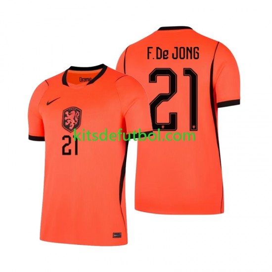 World Cup 2026 Países Bajos Frenkie de Jong 21 Hombre Camiseta de local Manga Corta