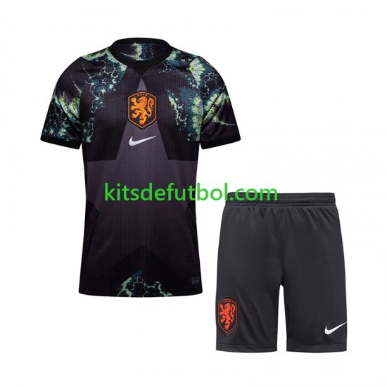 Equipación completa Niño World Cup 2026 Países Bajos Portero Camiseta de visitante Manga Corta