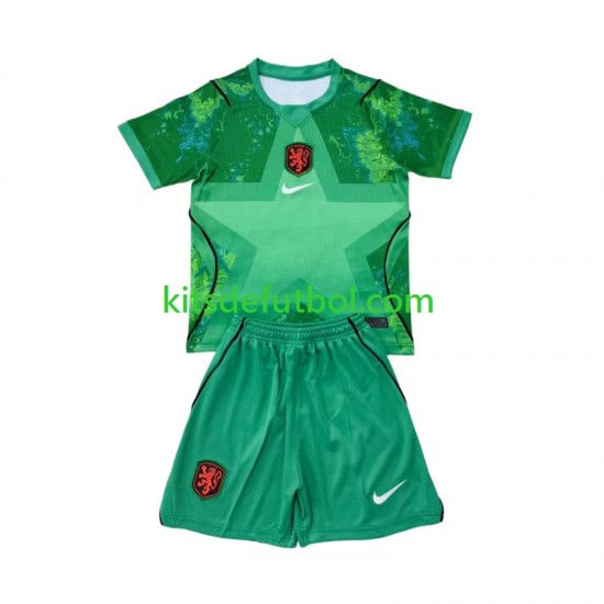 Equipación completa Niño World Cup 2026 Países Bajos Portero Camiseta alternativa Manga Corta