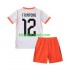 Equipación completa Niño World Cup 2026 Países Bajos Jeremie Frimpong 12 Camiseta de visitante Manga Corta